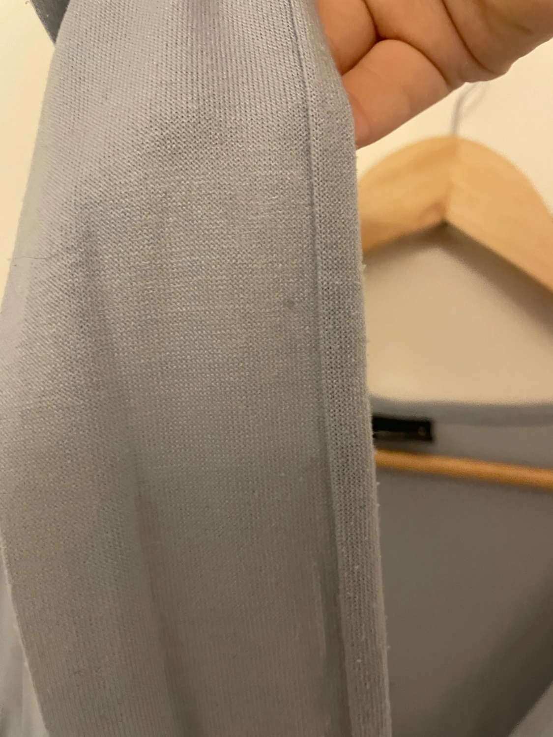 Ljusblå långärmad omlottopp med knyt - 5