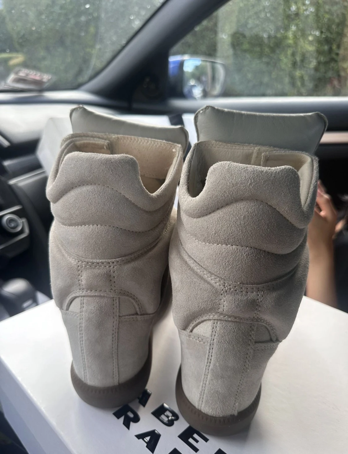 Beige Isabel Marant sneakers med plattform - 3