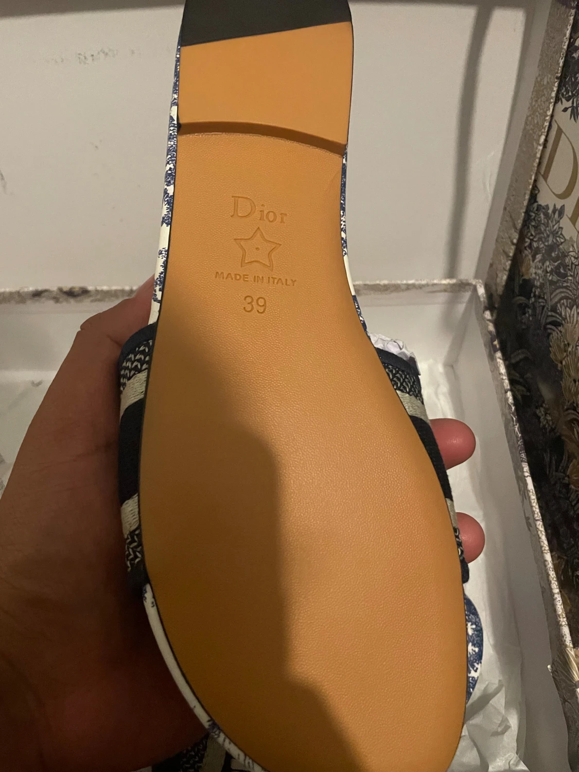 Christian Dior blåvita sandaler strl 39 - 3