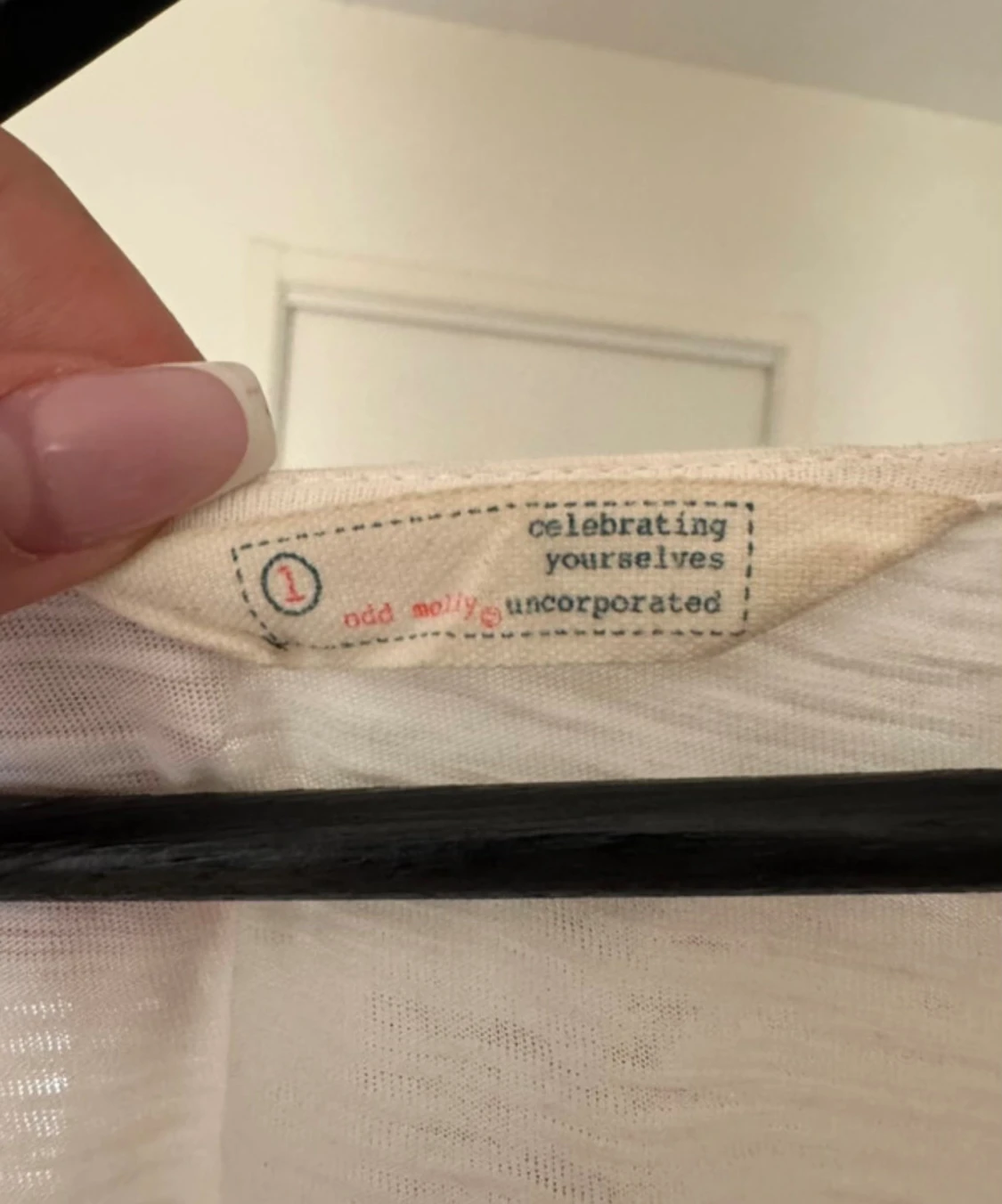 Vit Odd Molly blus med spets och knyt - 2