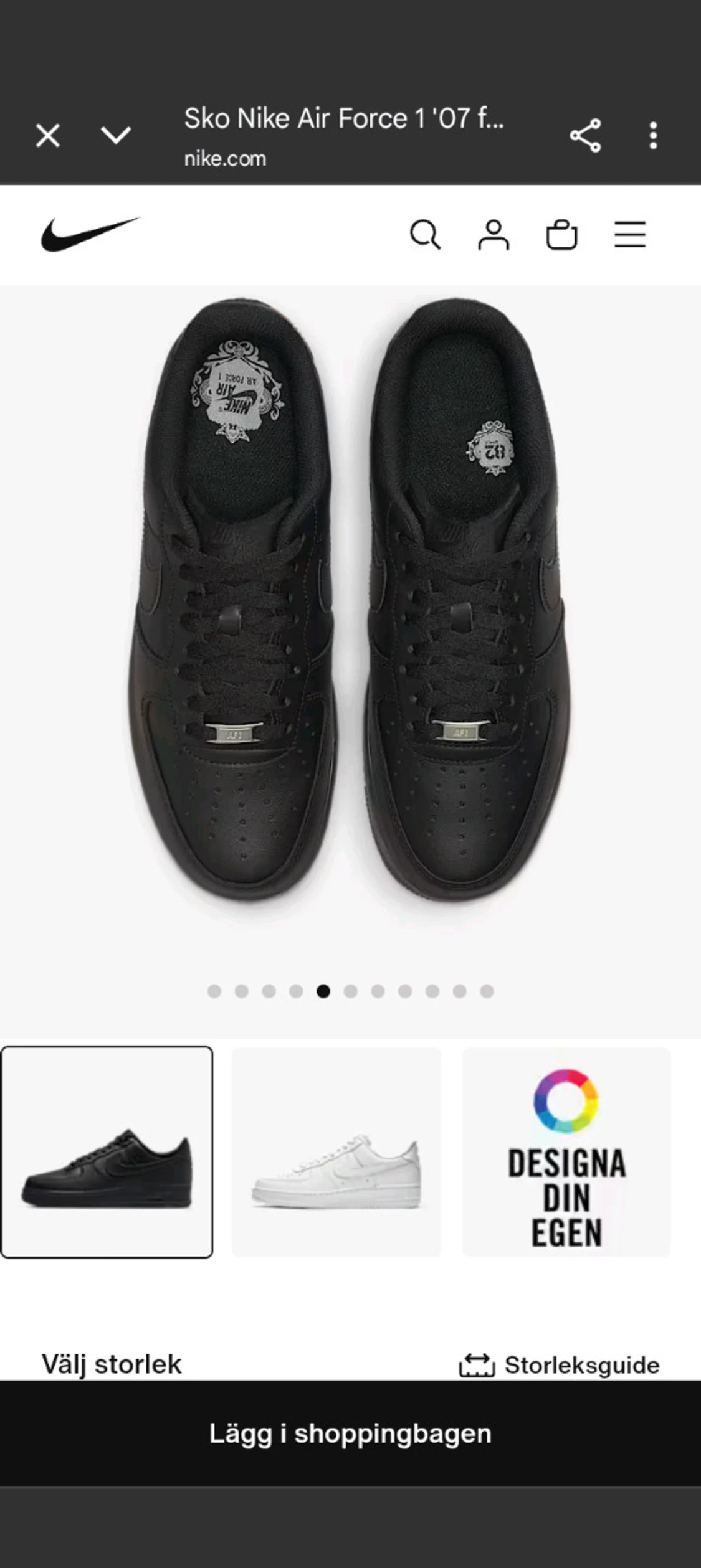 Nike Air Force 1 '07 helsvarta sneakers - 3