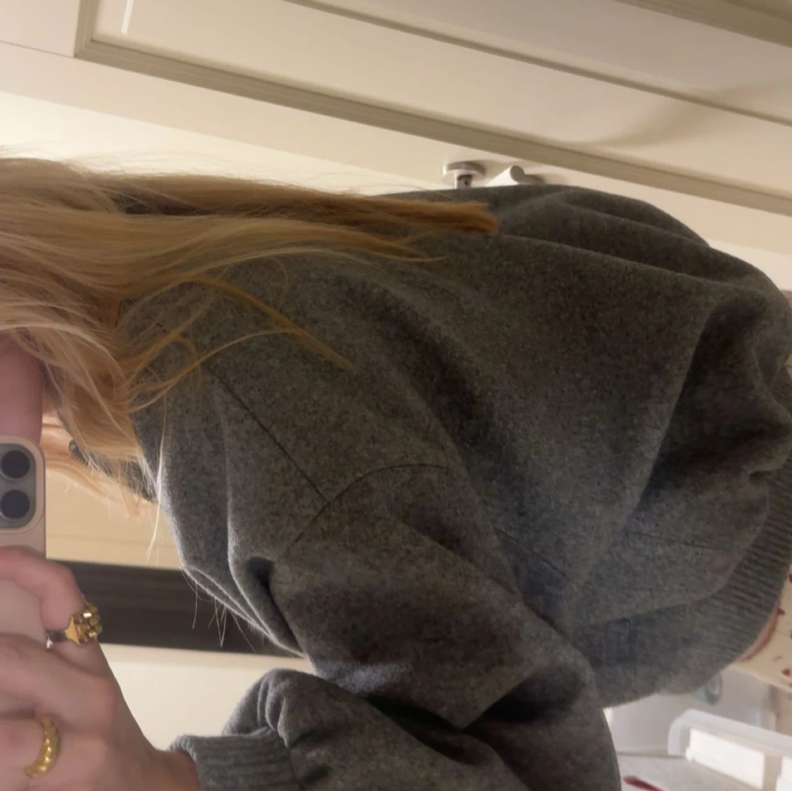 Grå bomberjacka i ullmix - 3