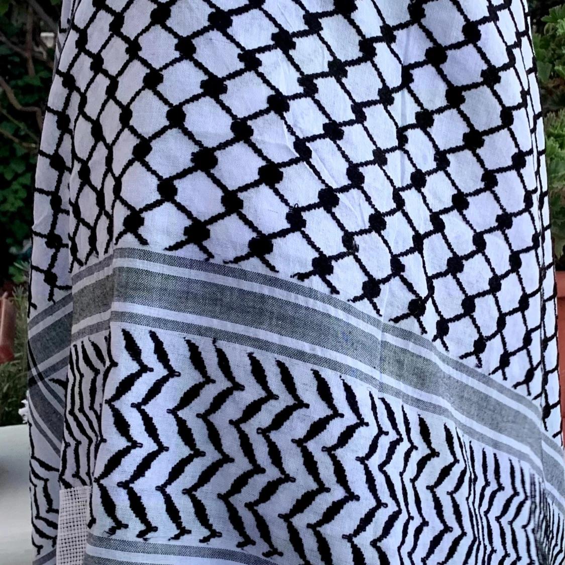 Vit/svart palestinasjal Keffiyeh/Kuffiyeh  - 4