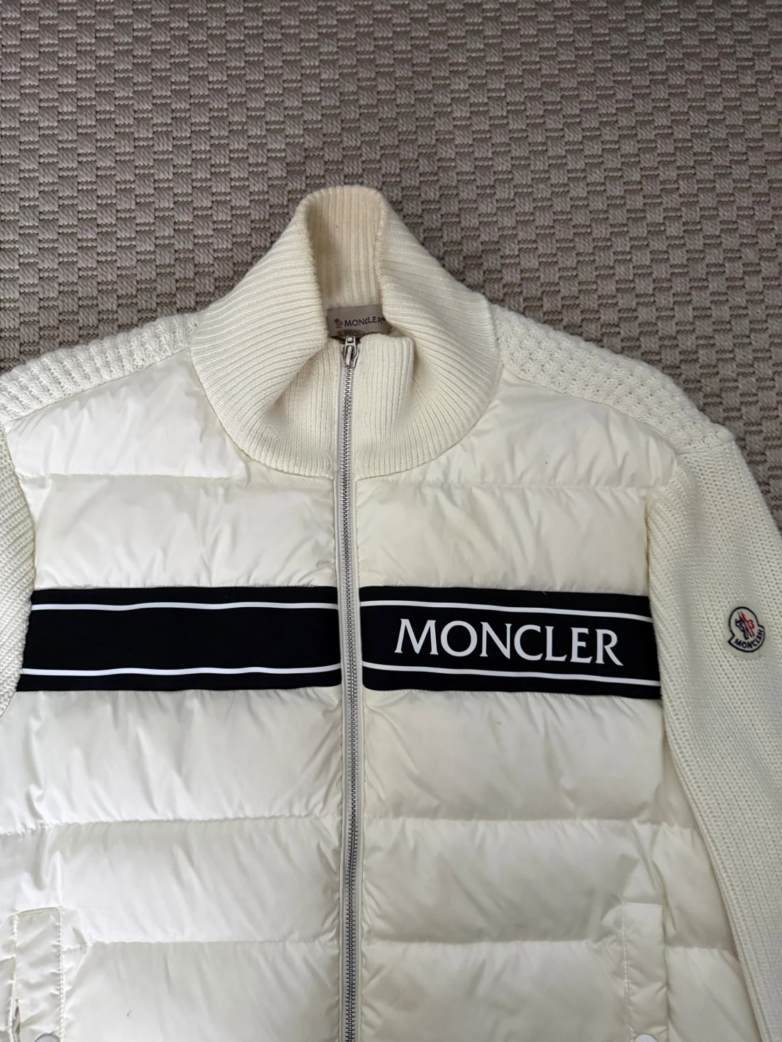 Vit Moncler stickad dunjacka - 5