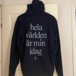 Hoodie !SÖKER! - söker denna ”hela världen är min idag” hoodie från victor leksell merch!! vänligen kontakta mig om du säljer eller har en likande hoodie.