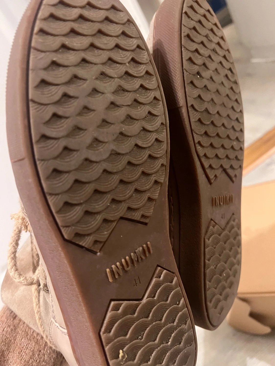 Beige INUIKII boots med snörning - 4