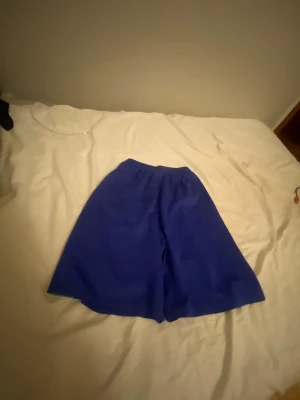 Blå Brasilien Nike shorts XXL - Säljer ett par blå Brasilien shorts från Nike i storlek XXL. De har elastisk midja, Brasilien-emblem och nummer 10 i gult på ena benet samt Nike-logga. Materialet är lätt polyester, perfekt för fotboll eller sport. Snygga gröna detaljer vid benslut.