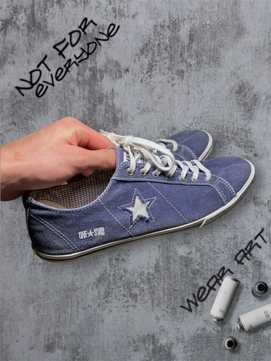 Blå Converse One Star sneakers