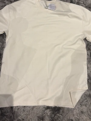 Oversized vit t-shirt XS - Säljer en oversized vit t-shirt i storlek XS. T-shirten har klassisk rund hals och korta ärmar. Enkel och clean design som passar till allt. Tillverkad i mjuk bomull för skön känsla hela dagen. Helt ny prislapp kvar. Pris kan diskuteras!