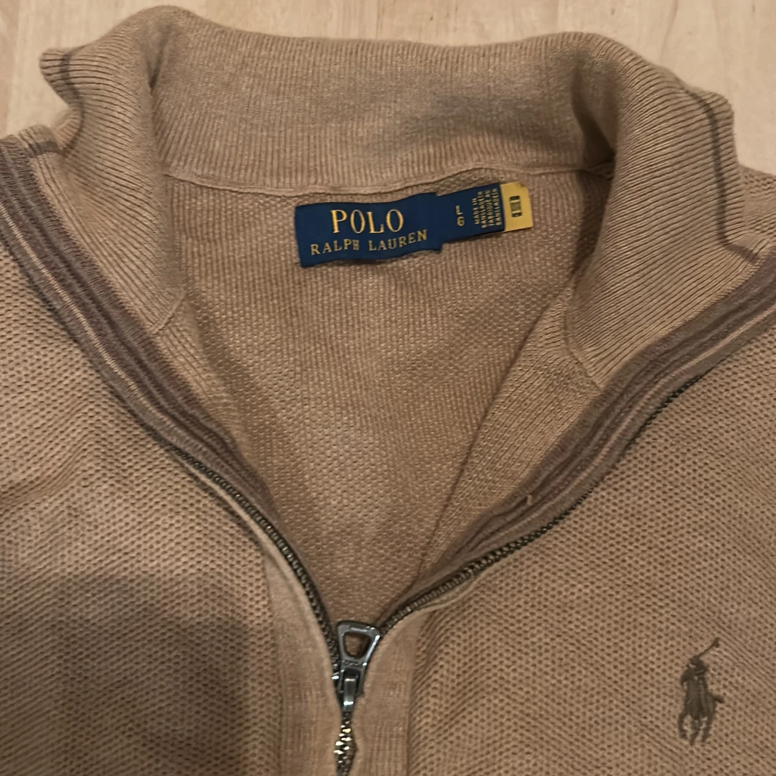 Beige stickad half zip från Polo Ralph Lauren - 3