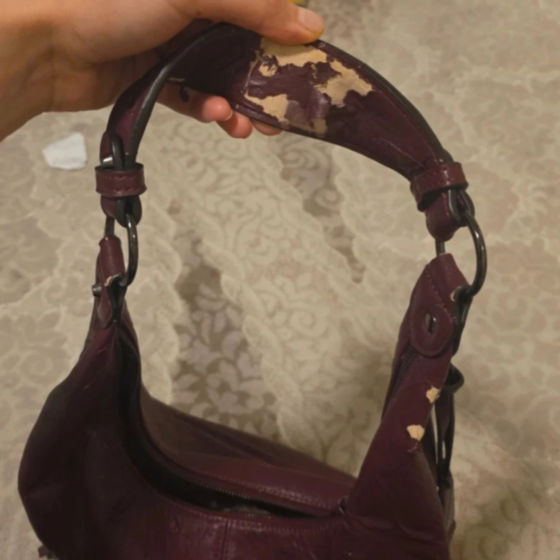 Vinröd axelväska Jessica Simpson vintage - 3