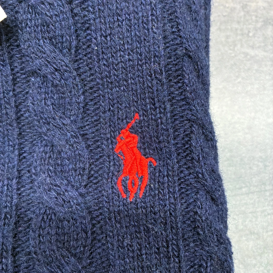 Mörkblå kabelstickad tröja Polo Ralph Lauren - 2