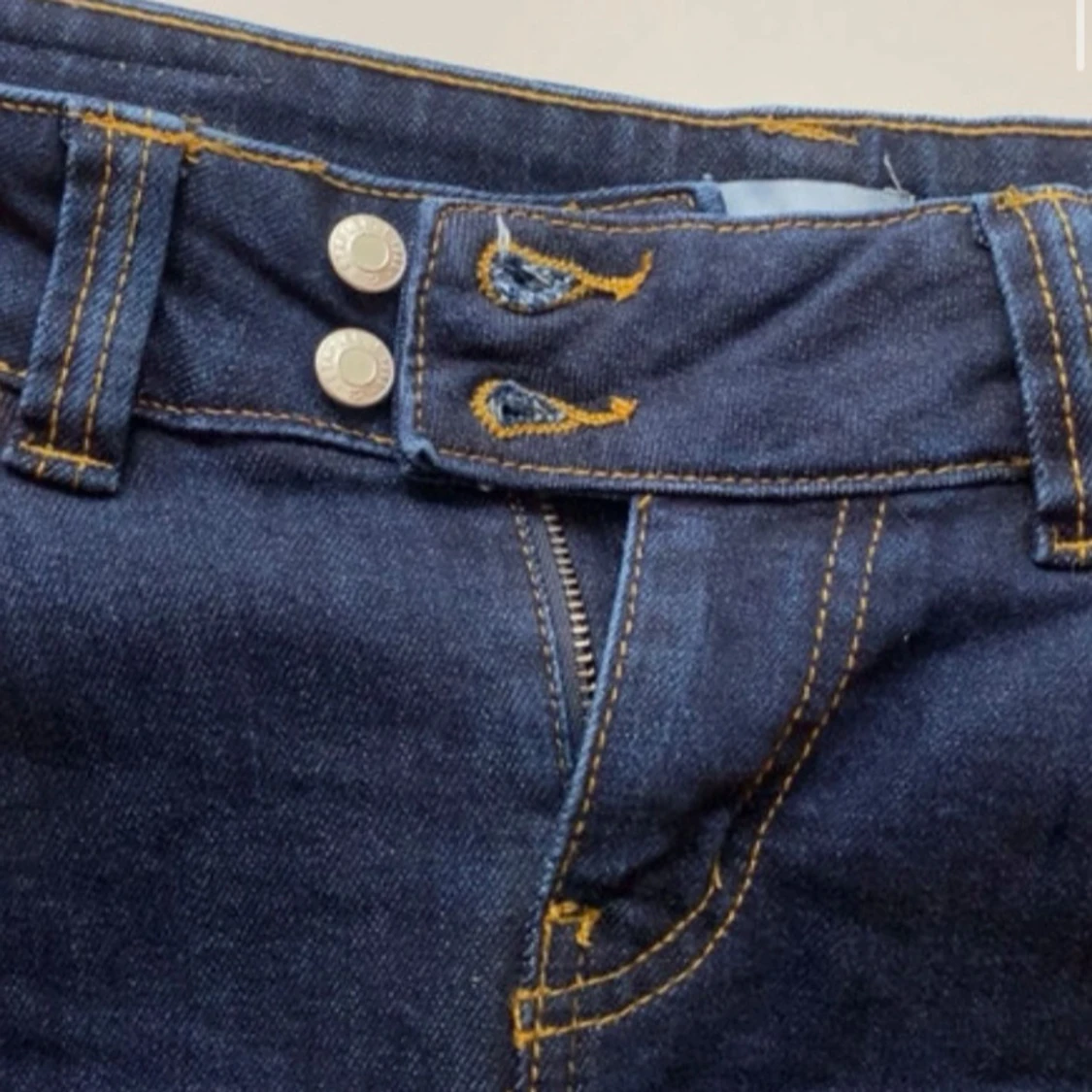 Mörkblå bootcut jeans från 157 - 1