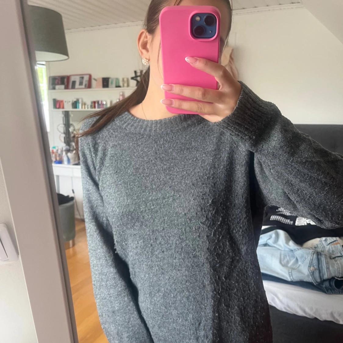 Grå stickad tröja från Lager 157 - 1