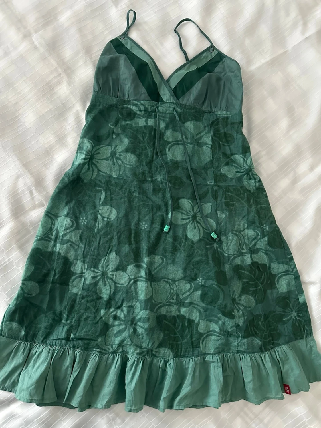 Grön blommig sommarklänning från edc by esprit XS 