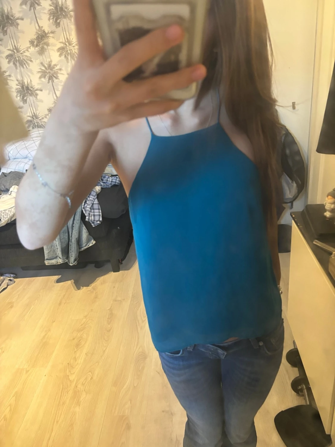 Blå linnetopp från NLY Trend