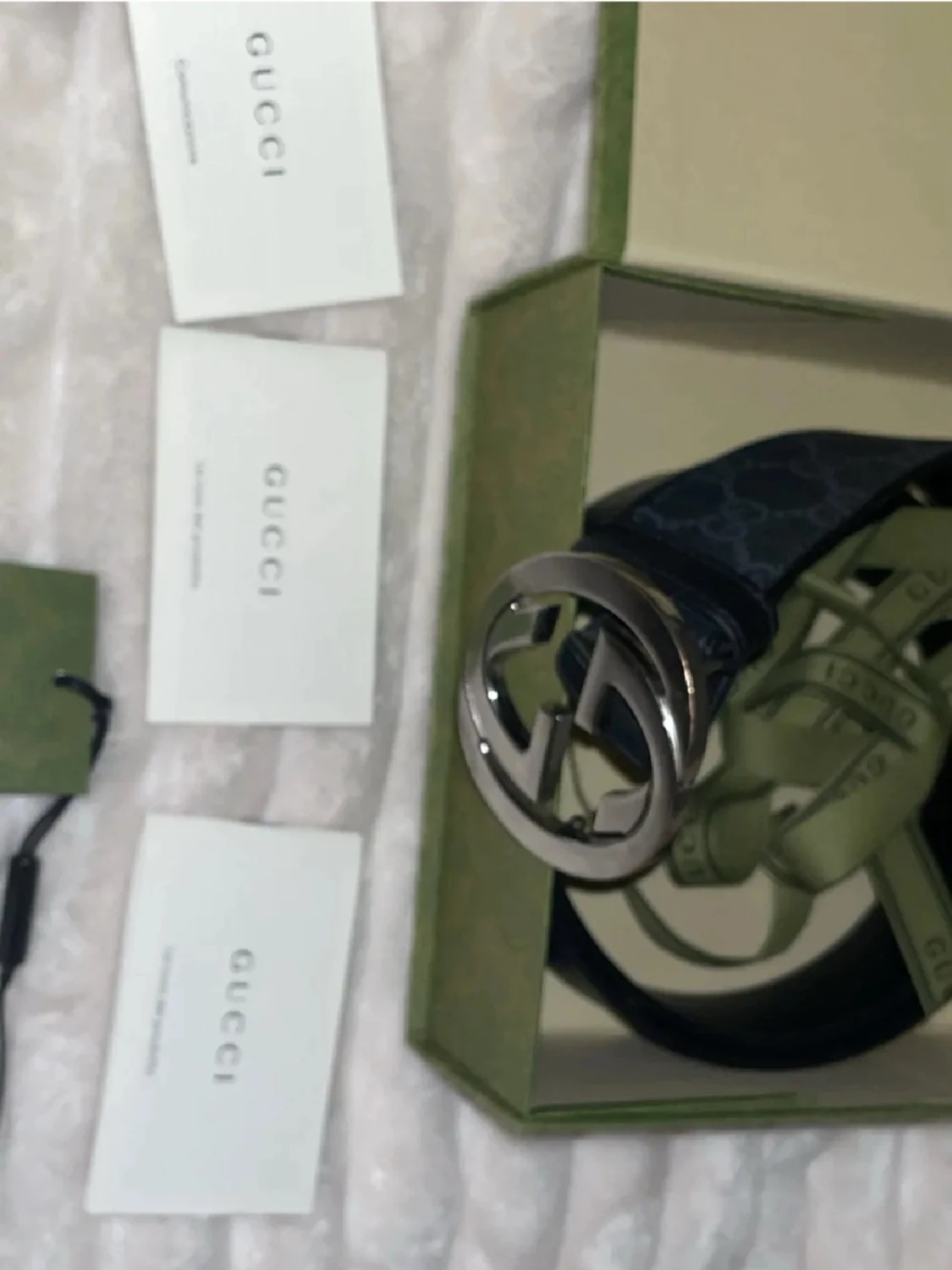 Svart Gucci bälte med GG-spänne - 2