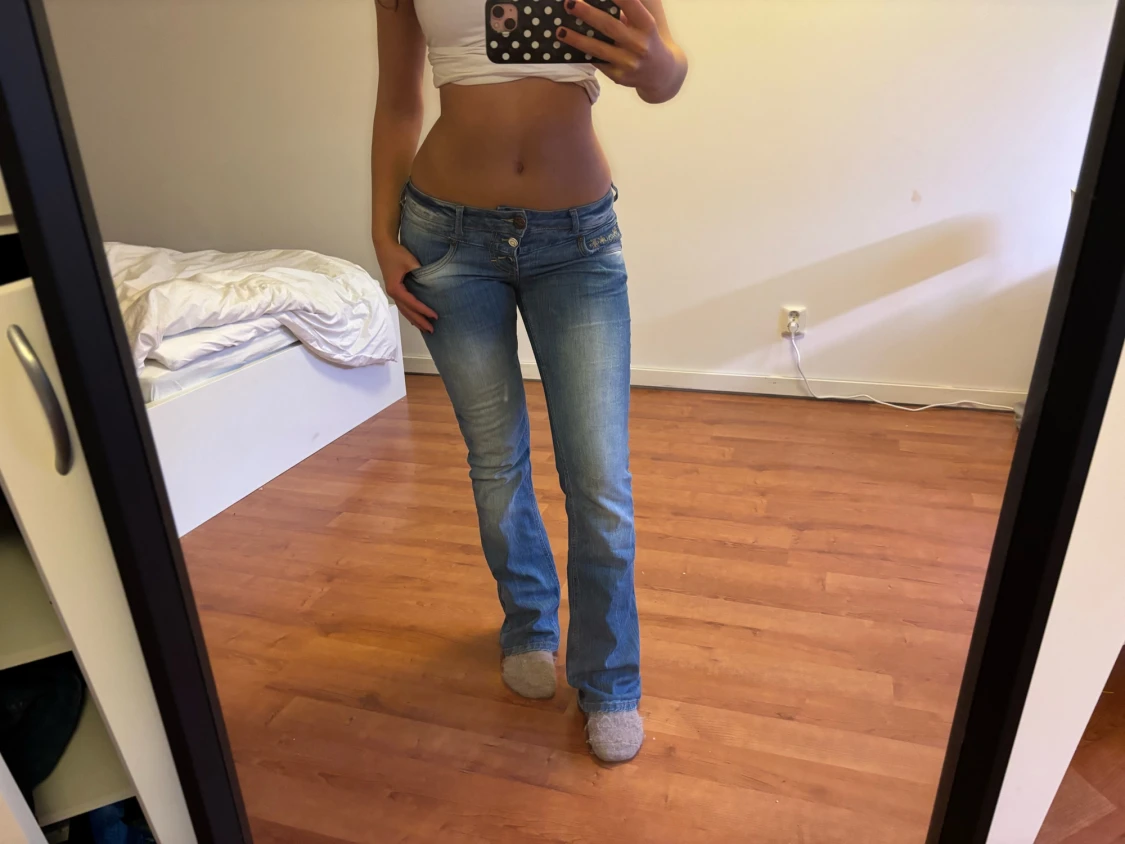 Lågmidjade bootcut jeans  - 1