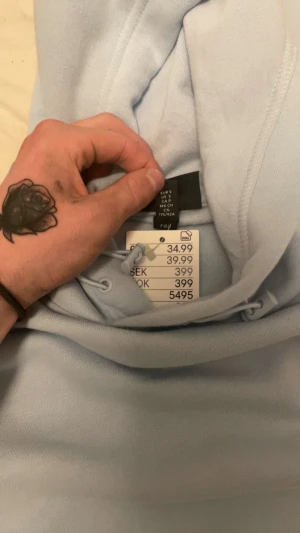 Ljusblå NASA hoodie med flagga - Säljer en ljusblå hoodie från H&M med NASA-logga på bröstet och amerikansk flagga på ärmen. Hoodien har vit text och detaljer, stor ficka fram och huva med dragsko. Materialet är mjukt bomullstyg, perfekt för chill dagar. Helt oanvänd.