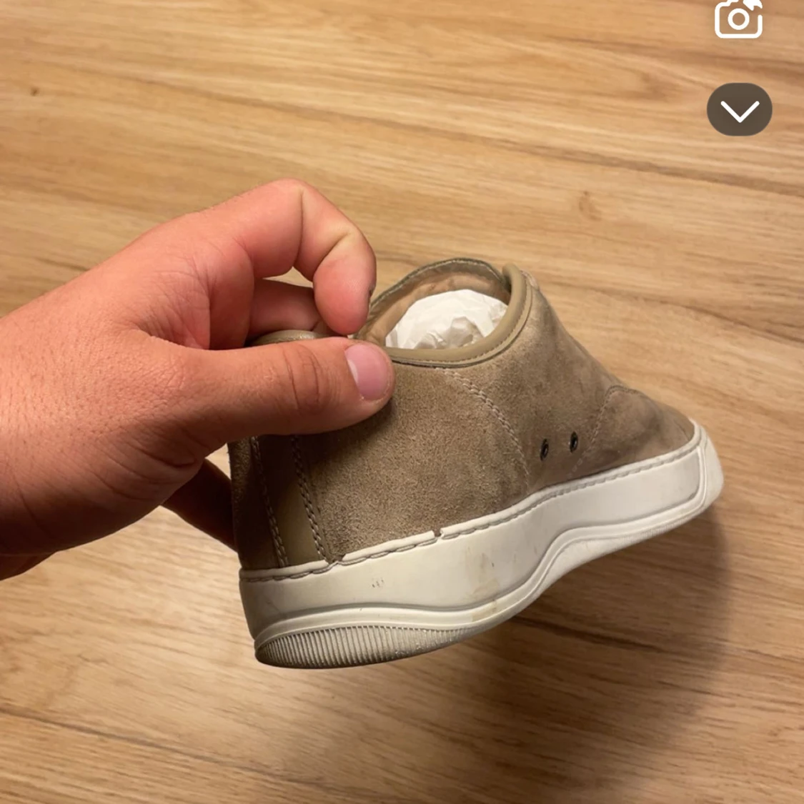 Beige sneakers från Lanvin i mocka - 2