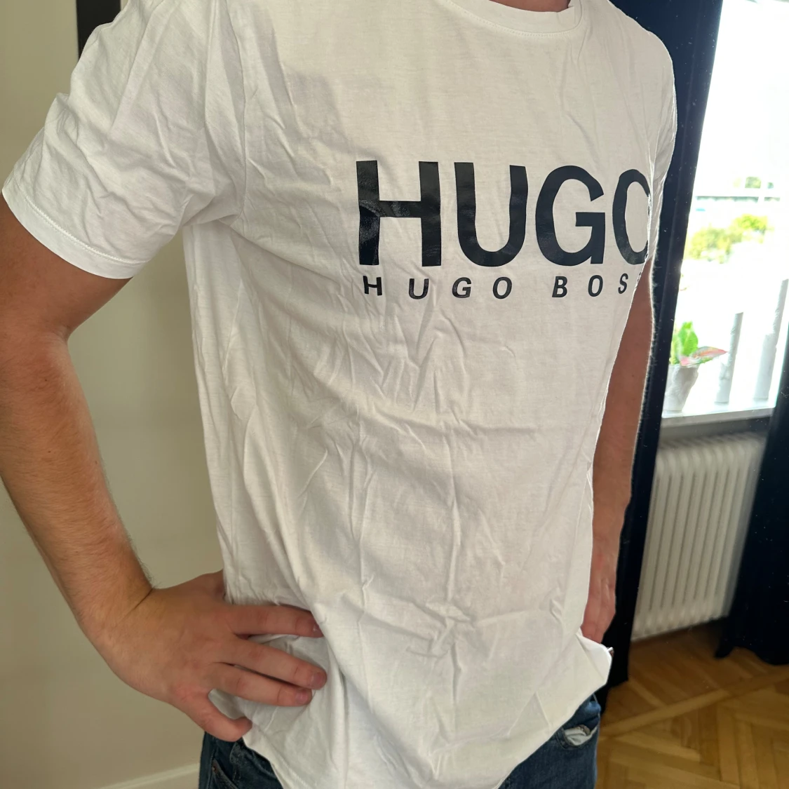 Vit Hugo Boss t-shirt med tryck - 1