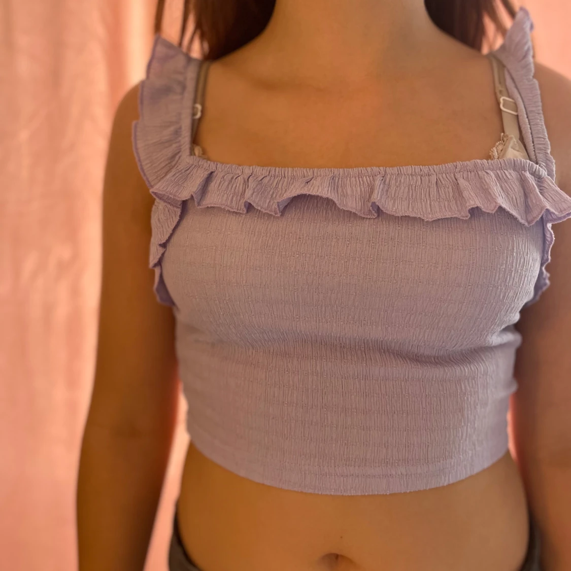 Ljuslila volangtopp från SHEIN