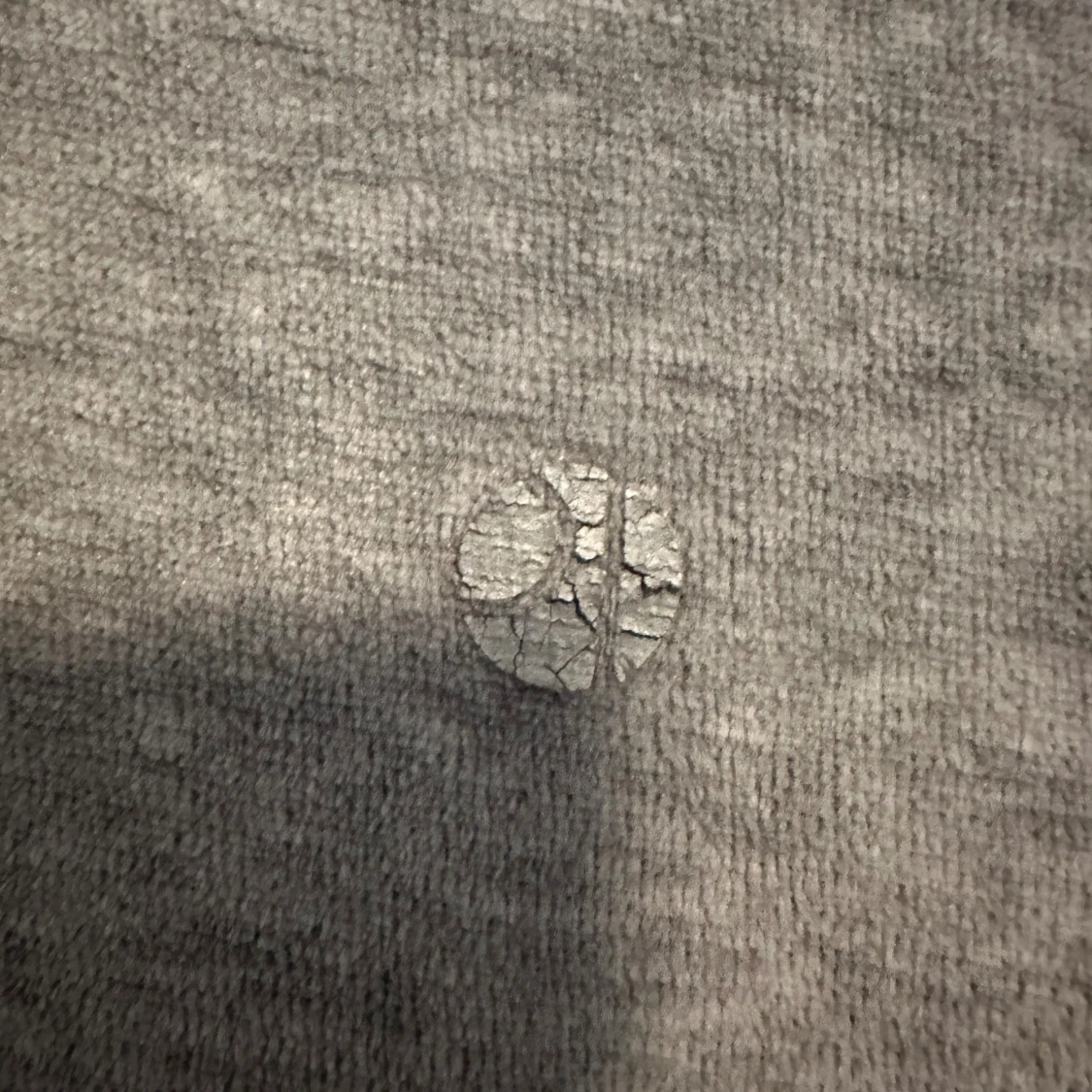 Grå hoodie i velour med blå huva strl: M - 1