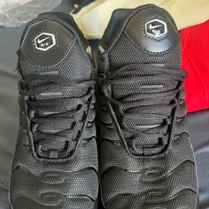 Nike Air Max Plus Tn helsvarta sneakers - Nike Air Max Plus Tn sneakers i helsvart.Använda fåtal gånger men inga problem med dem i storlek 44. Säljer då jag inte använder dem längre och de är använde 3-4 gånger. Fråga om ni är intresserade😁!