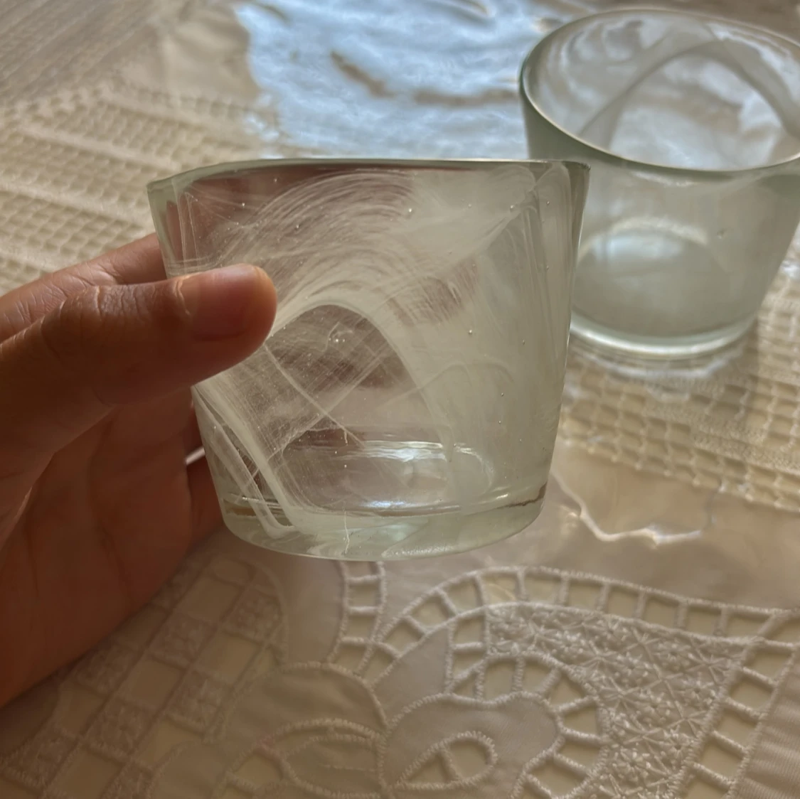 4 stycken fina inrednings glas med ett virvlande mönster - 2