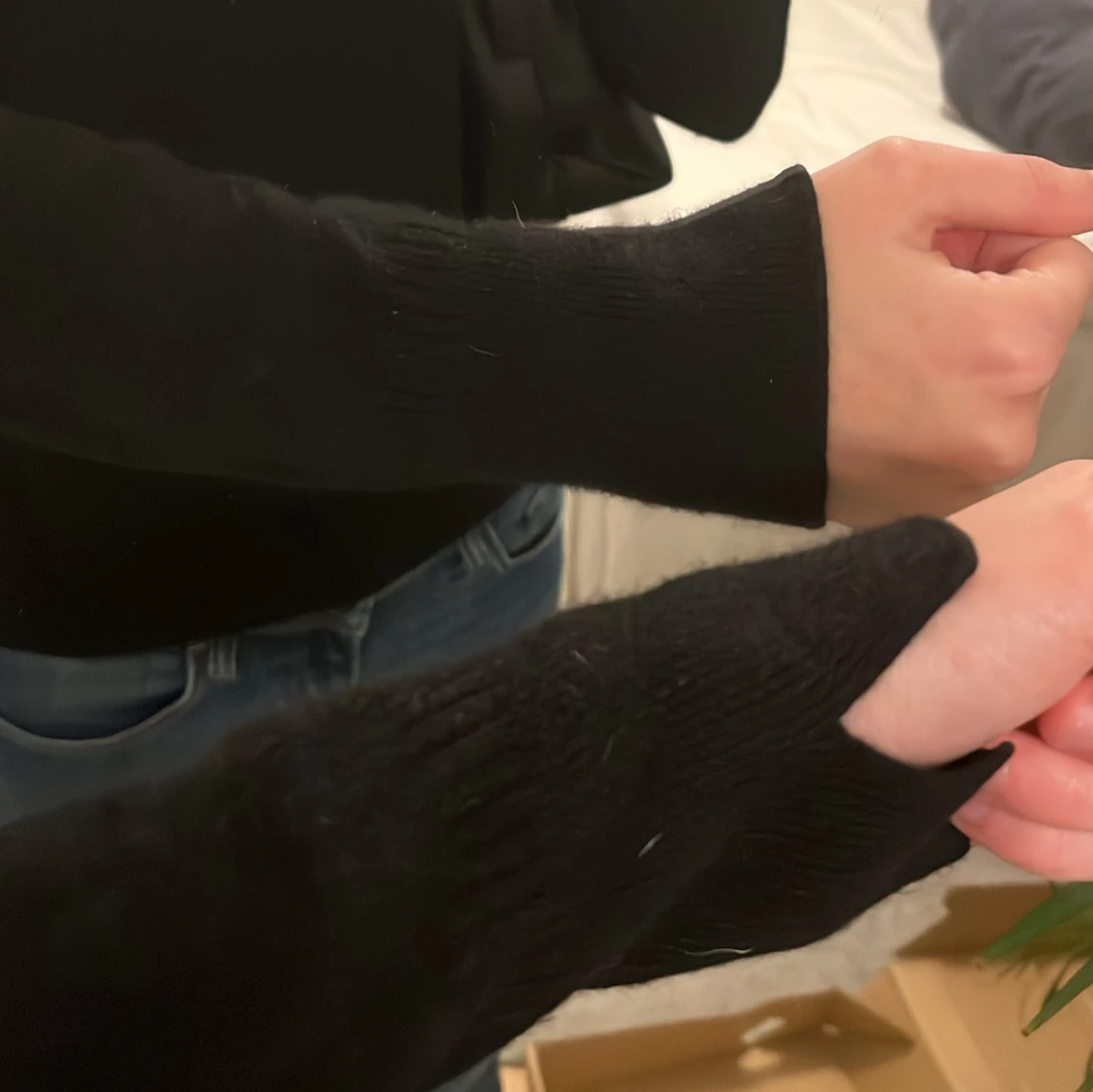 Svart stickad kashmir tröja h&m - 2