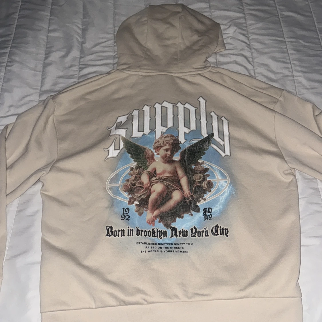 Beige hoodie Supply & Demand NYC - 1