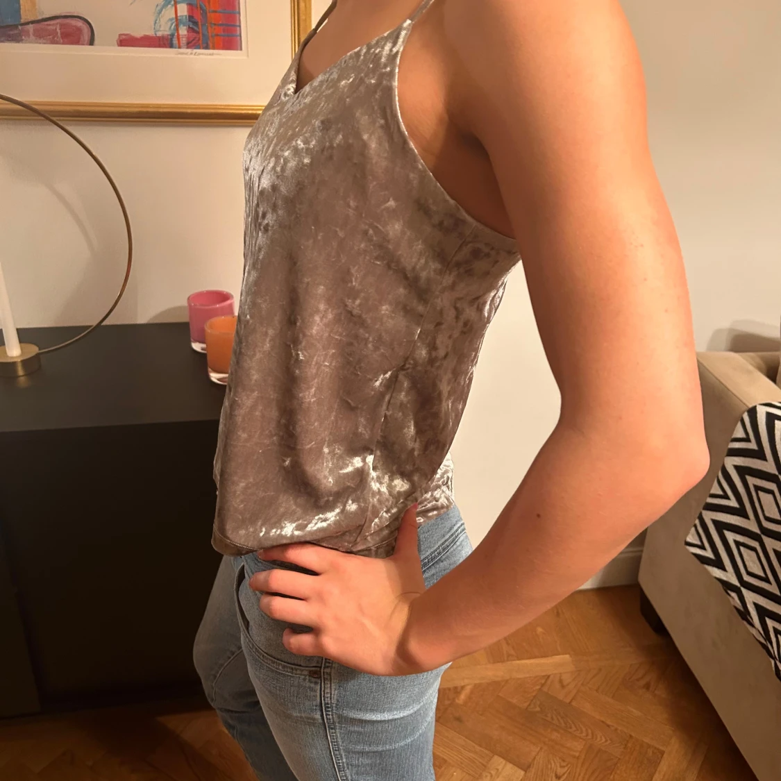 Silvrig linnetopp i sammet