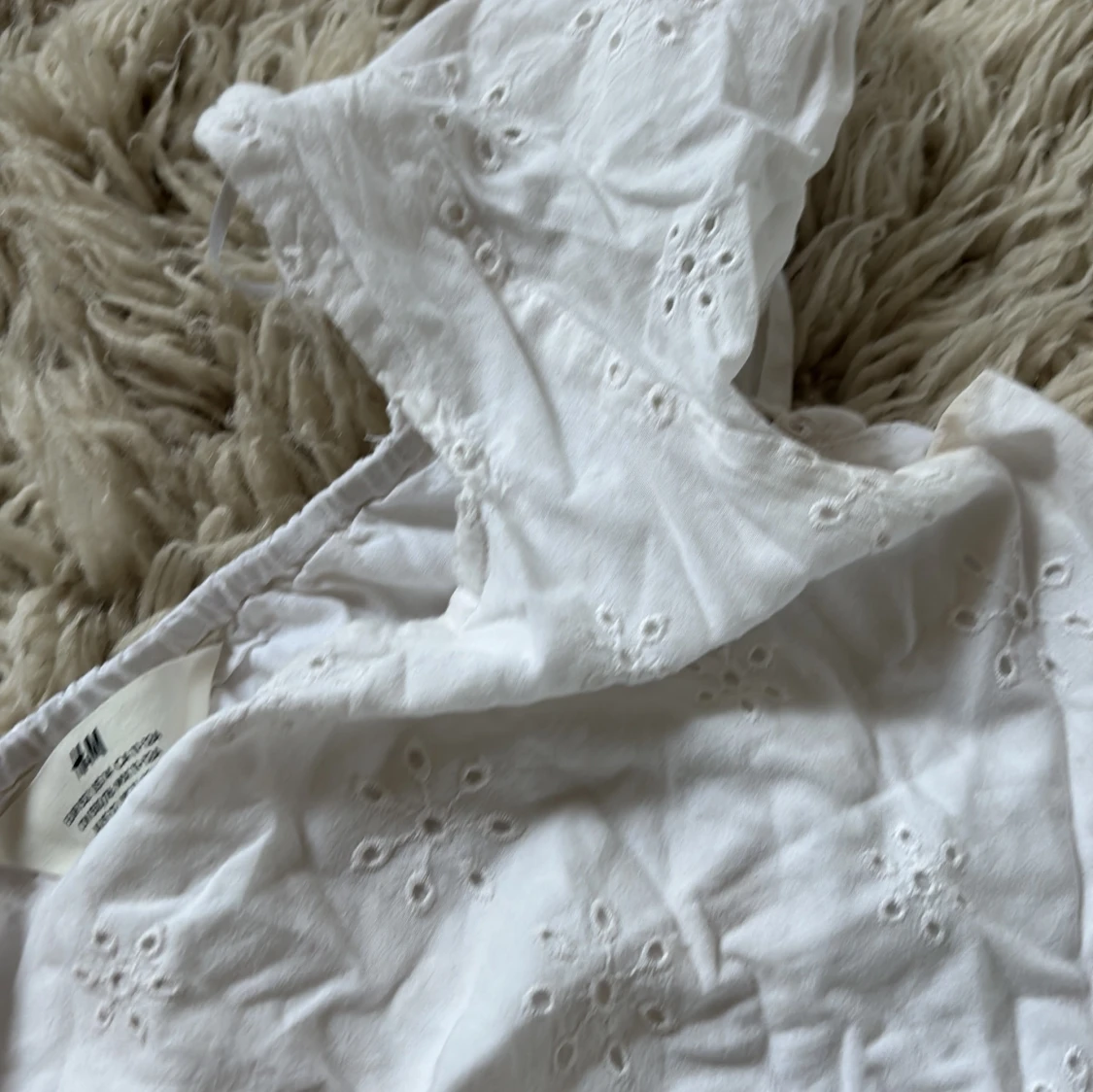 Vit broderad sommarklänning H&M - 3