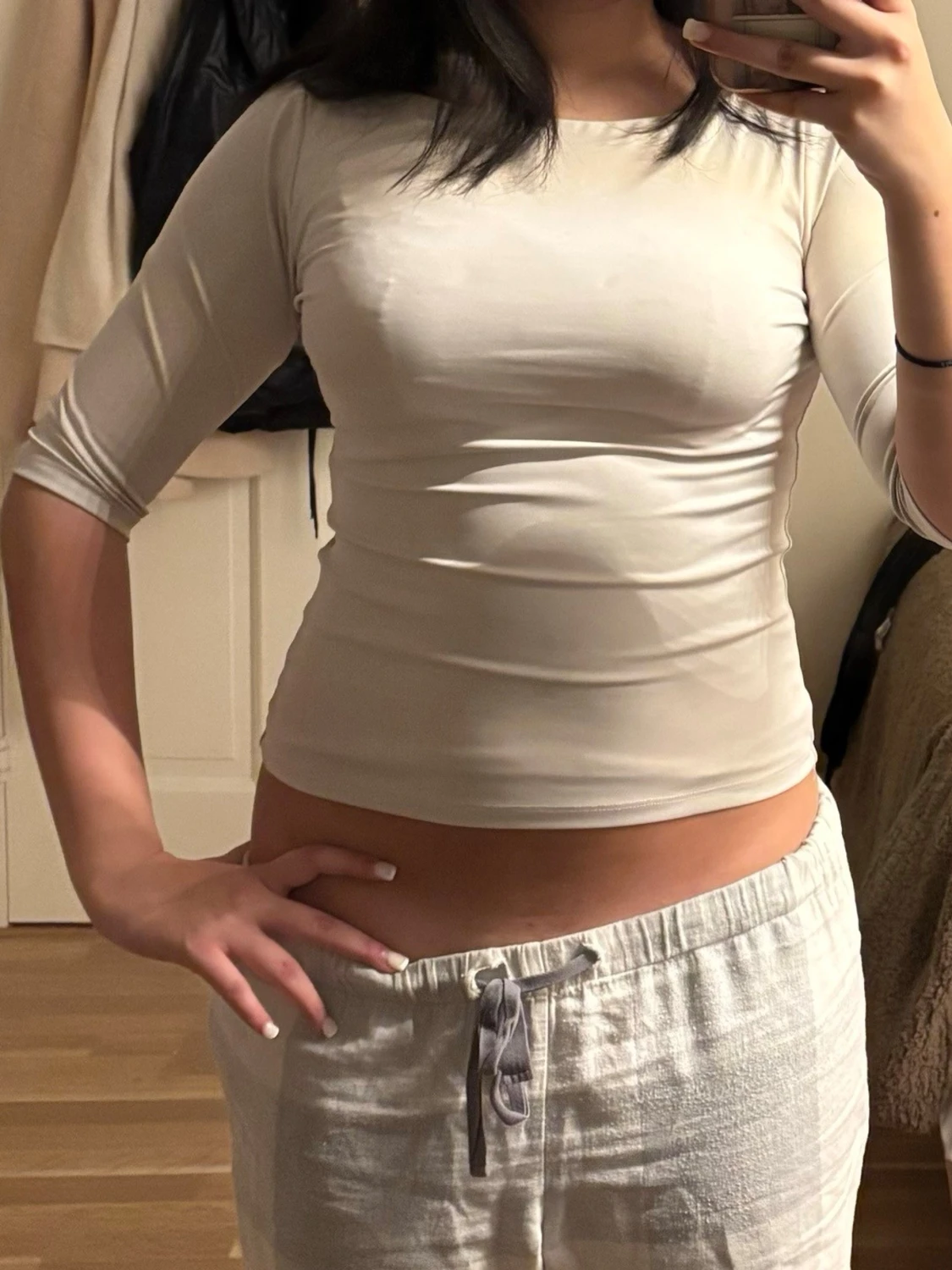 Beige tight topp från H&M