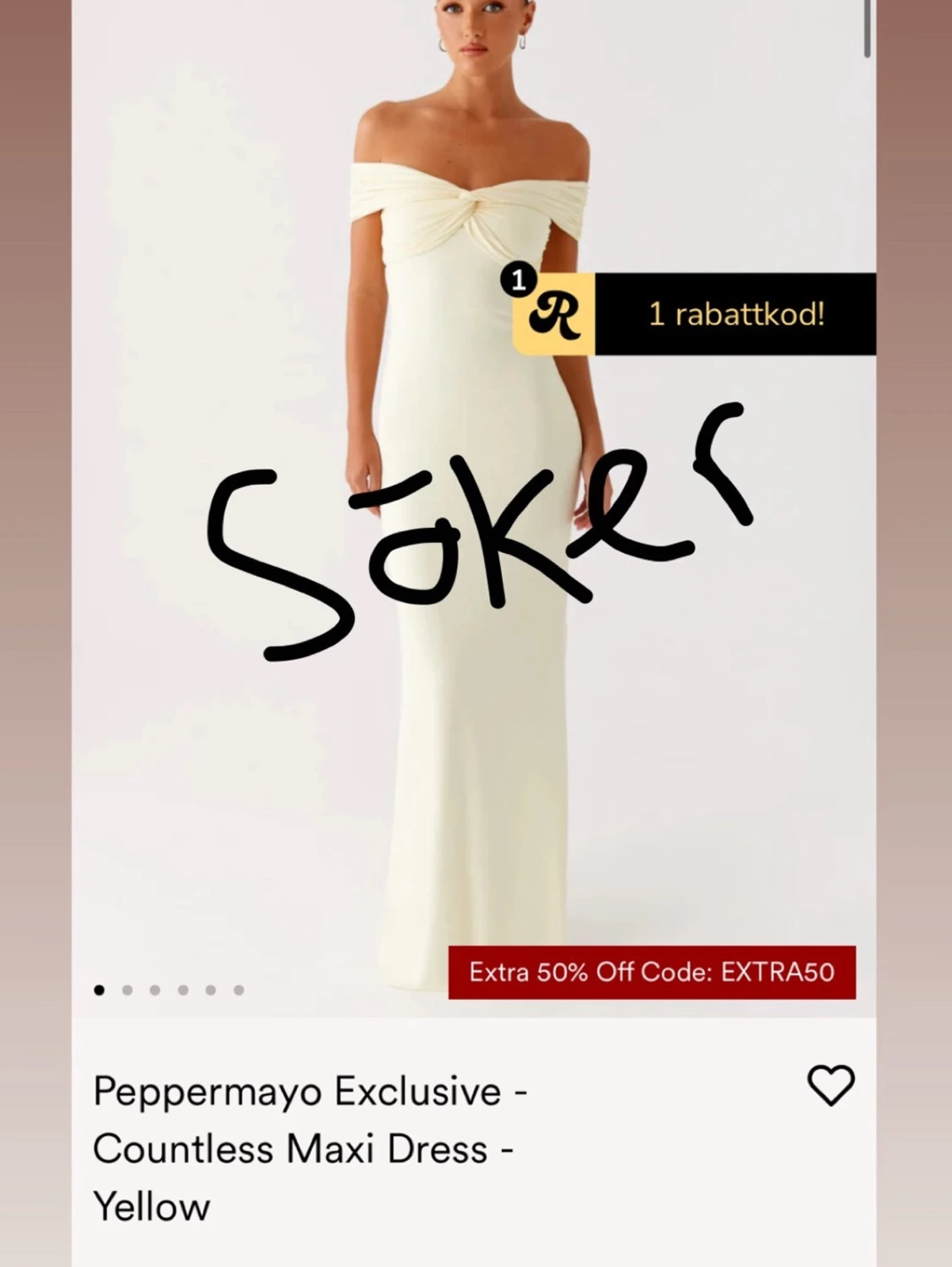 SÖKER peppermayo gul klänning