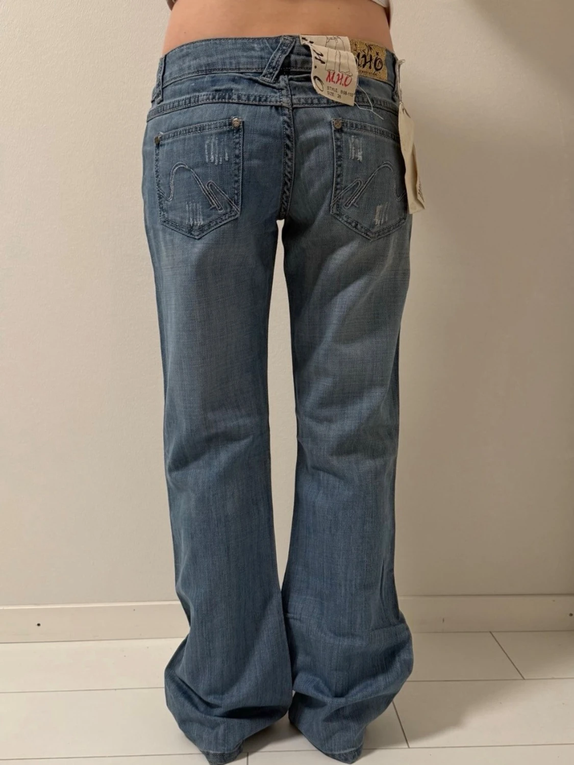 Blå bootcut jeans  - 3