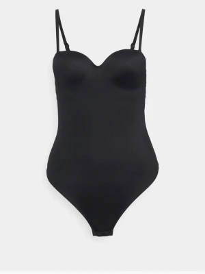 Svart body med smala axelband - Stilren svart body med smala, justerbara axelband och formpressade kupor. Bodyn har en snygg uringning och en öppen rygg med knäppning. Tillverkad i ett stretchigt material som sitter skönt mot kroppen. Använd 2gpbger 