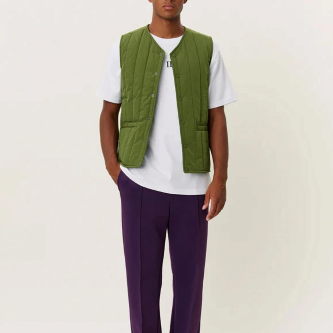 Grön quiltad väst från Les Deux