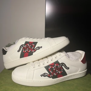 Gucci Ace - !!HELT NYA!! Gucci ace skor i storlek 42. Skorna är endast testade inomhus en ända gång. Perfekta skon nu inför hösten. Priset är inte hugget i sten!! Skriv om ni har flera frågor.