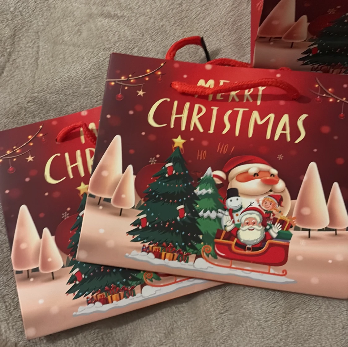 Julig shoppingväska med tomtemotiv - 1