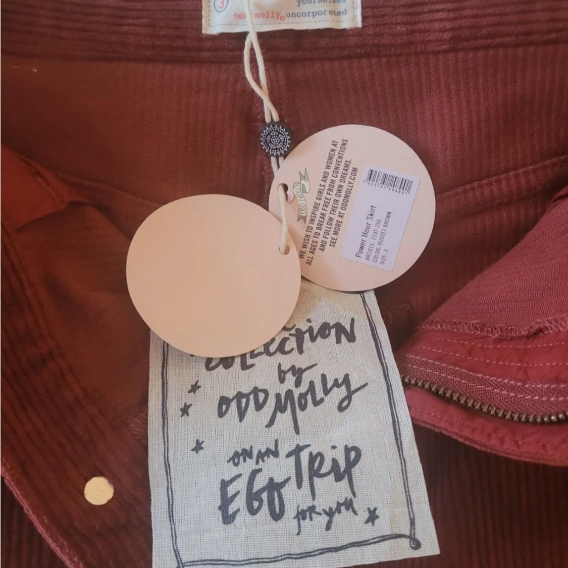 Roströd manchesterkjol Odd Molly - 2