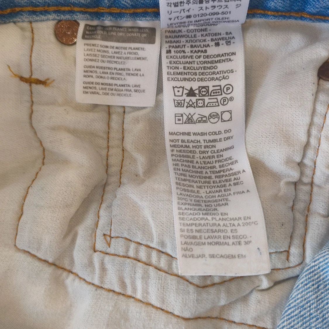 Levi's 501 ljusblå jeans W34 L34 - 3