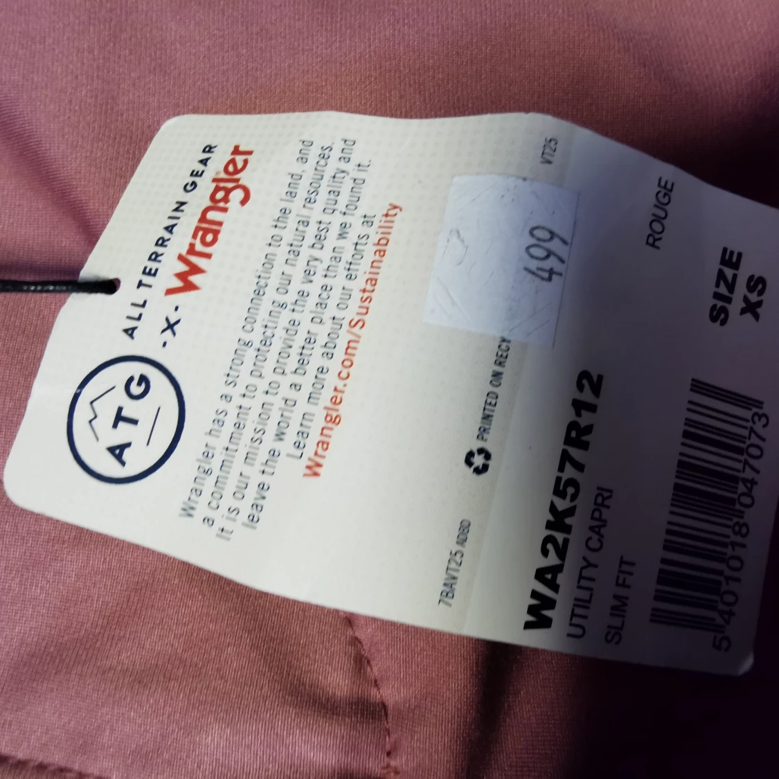 Rosa utility capri-byxor Wrangler XS - 1