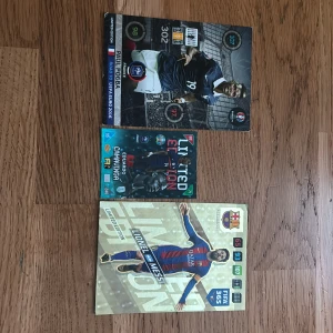 Fotbollskort. Limited Edition FIFA 365 (Panini) - Paul Pogba Road to euro 2016 Adrenalyn XL, ograderat värde 300 kr. Eduardo Eduardo Camvinga Limited Edition Euro 2021, ograderat värde 250 kr. Lionel Messi Limited edition Gold 2016, ograderat värde 700 kr. Kan köpas enskilt. Pris kan diskuteras