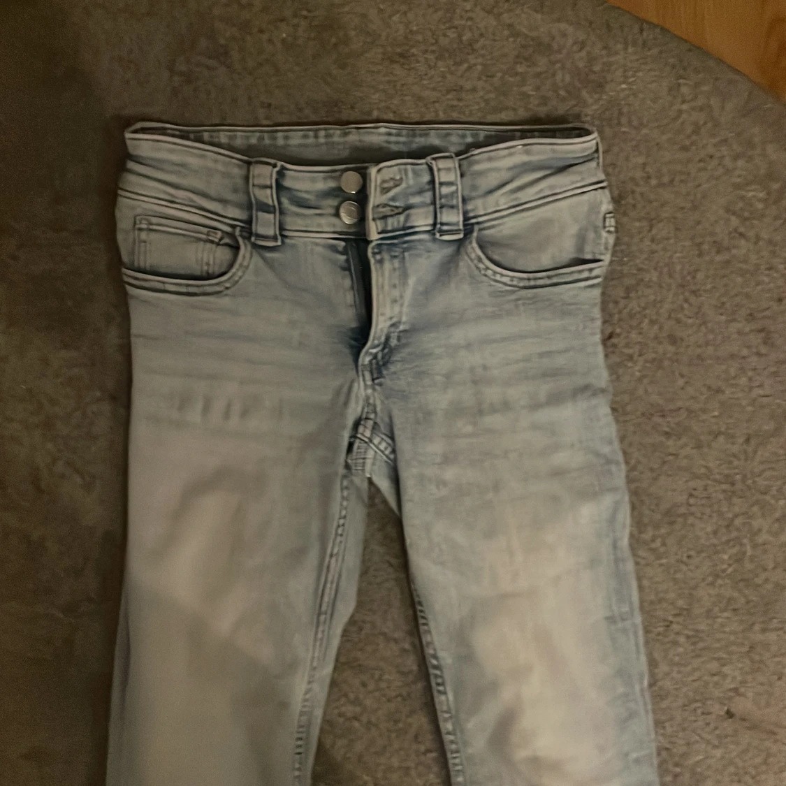 Ljusblå bootcut low waist  - 1