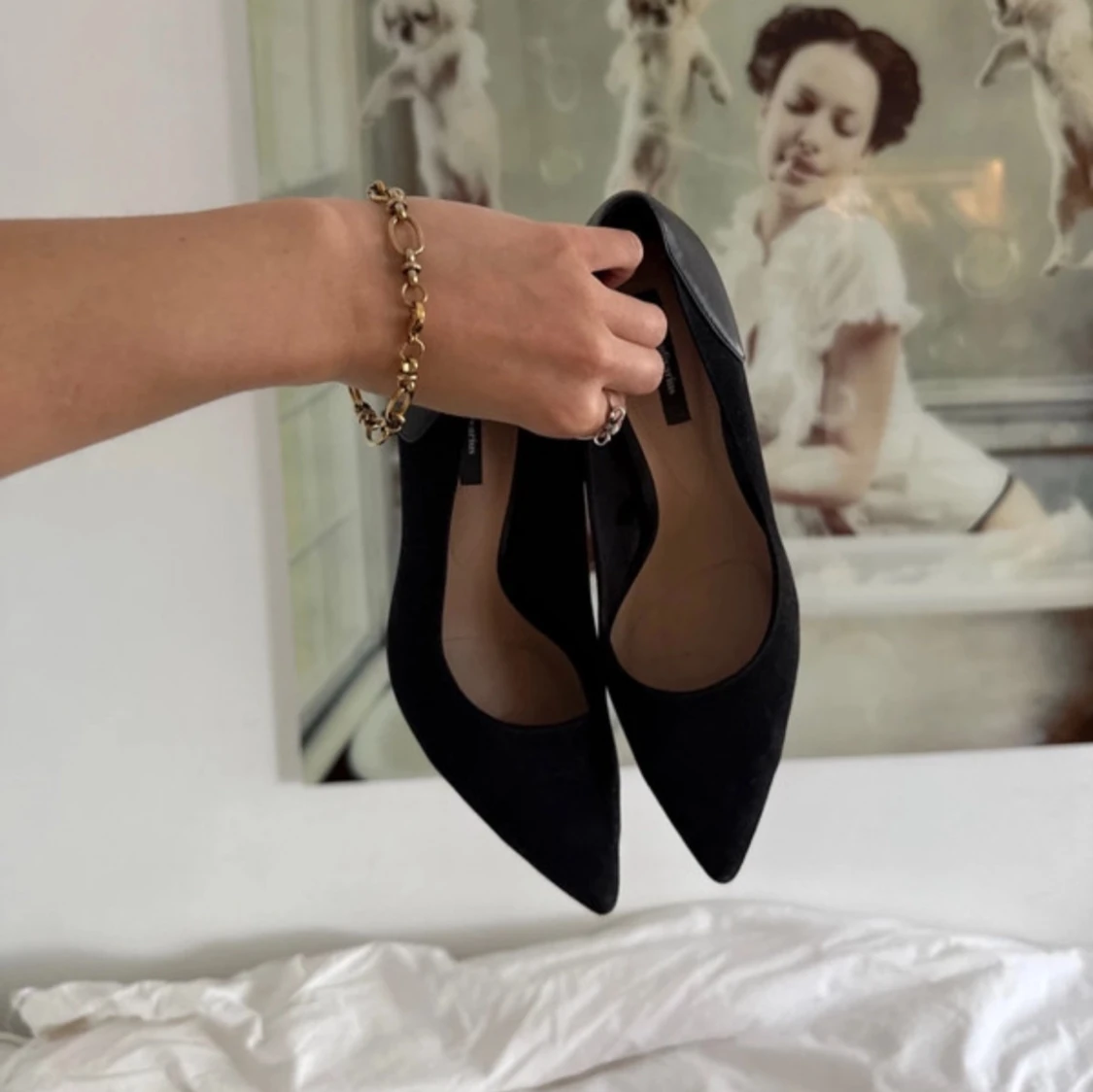 Svarta klackar med spetsig tå - 1