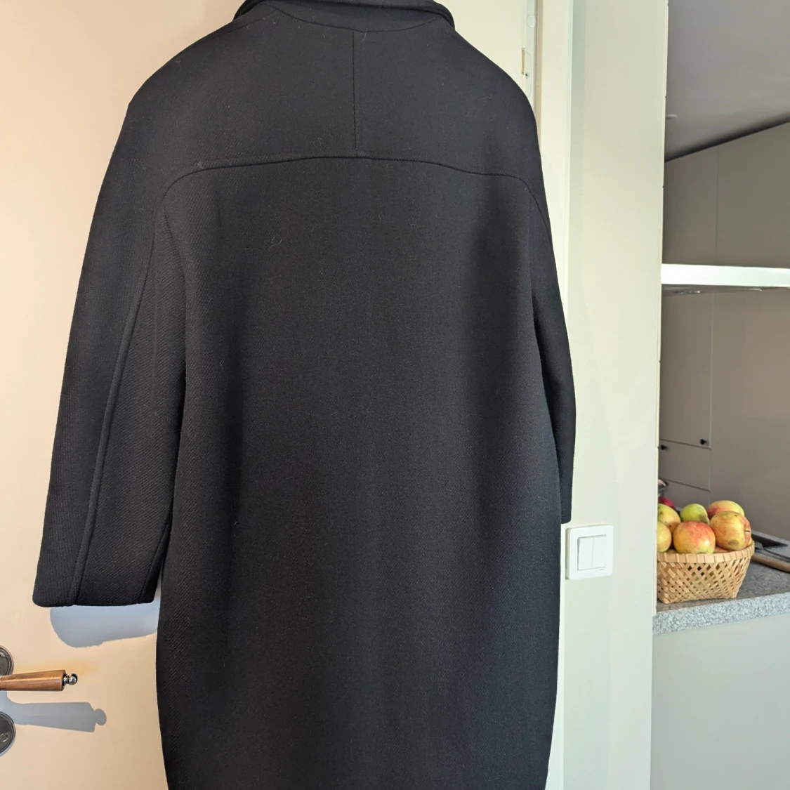 Marinblå ullkappa från Zara XS - 3