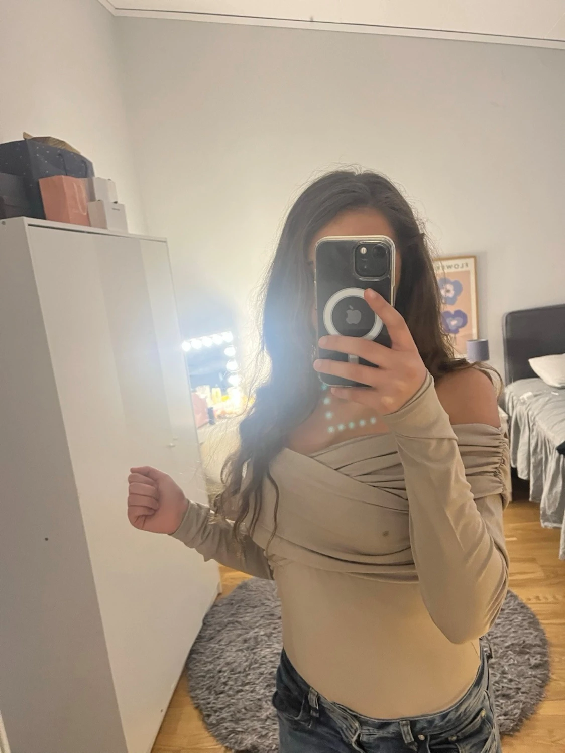 Beige off shoulder body