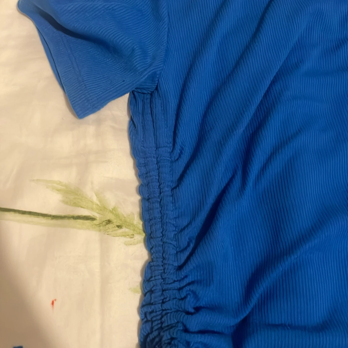 Blå ribbad croppad topp från Zara - 2