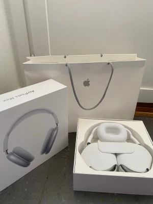 Hörlurar Max - Snygga och moderna hörlurar Max i silver med mjuka öronkuddar och stilren design. Over-ear-modell med metallbåge och mesh-material på huvudbandet. Levereras i originalförpackning med tillhörande fodral med mera.